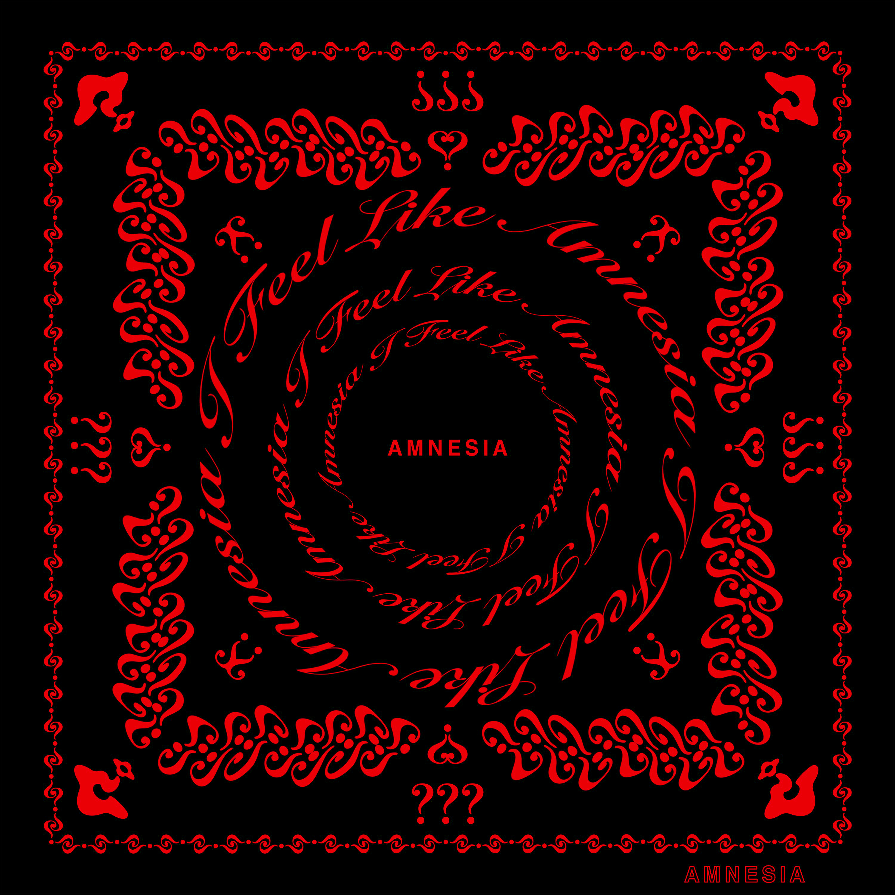 AMNESIA Silk Cotton Bandana (Red/Black)