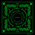 AMNESIA Silk Cotton Bandana (Green/Black)