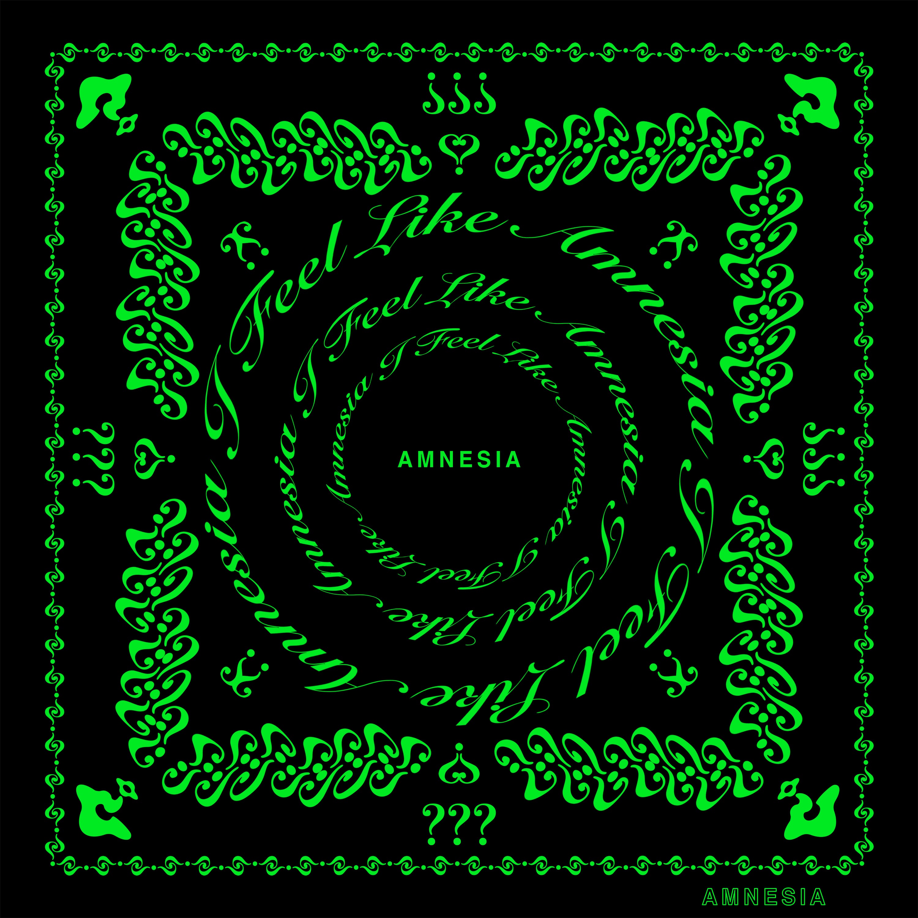 AMNESIA Silk Cotton Bandana (Green/Black)
